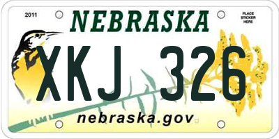 NE license plate XKJ326