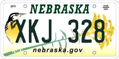 NE license plate XKJ328