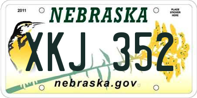 NE license plate XKJ352