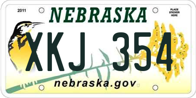 NE license plate XKJ354