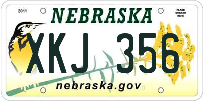 NE license plate XKJ356
