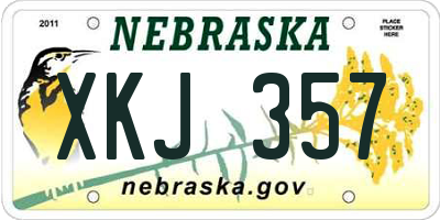 NE license plate XKJ357