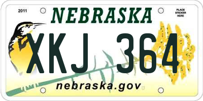 NE license plate XKJ364