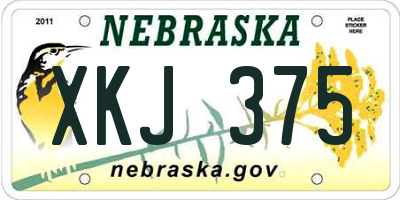 NE license plate XKJ375