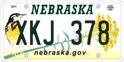 NE license plate XKJ378