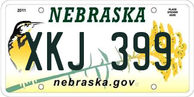 NE license plate XKJ399