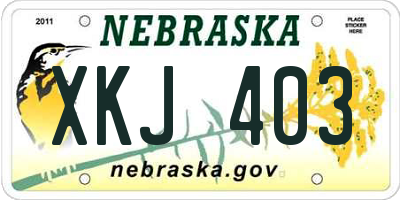 NE license plate XKJ403