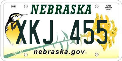 NE license plate XKJ455