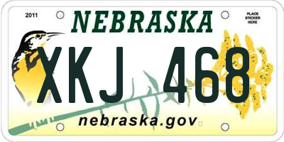 NE license plate XKJ468