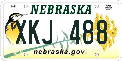 NE license plate XKJ488