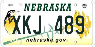 NE license plate XKJ489