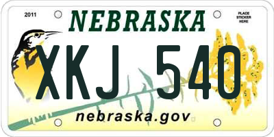 NE license plate XKJ540