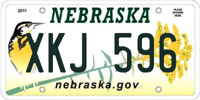 NE license plate XKJ596