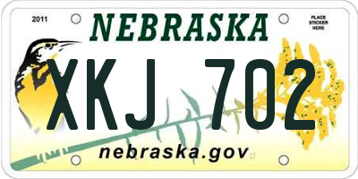 NE license plate XKJ702