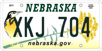 NE license plate XKJ704