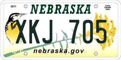 NE license plate XKJ705