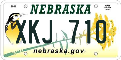 NE license plate XKJ710