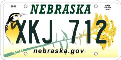 NE license plate XKJ712