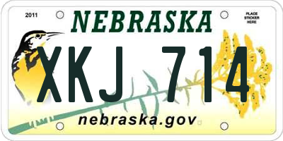 NE license plate XKJ714