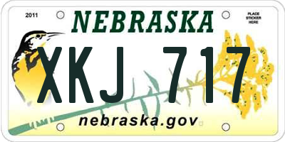 NE license plate XKJ717