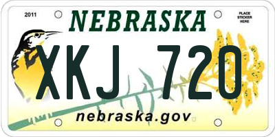 NE license plate XKJ720