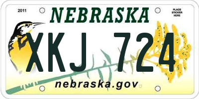 NE license plate XKJ724