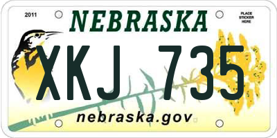NE license plate XKJ735