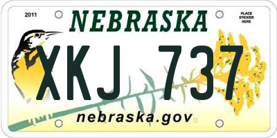 NE license plate XKJ737