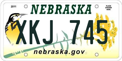 NE license plate XKJ745