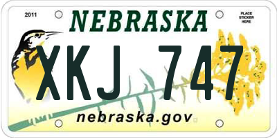 NE license plate XKJ747