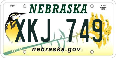 NE license plate XKJ749