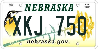 NE license plate XKJ750