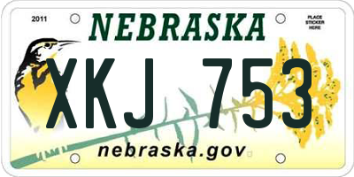 NE license plate XKJ753