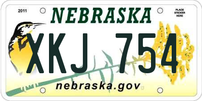 NE license plate XKJ754