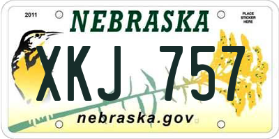 NE license plate XKJ757