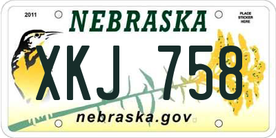 NE license plate XKJ758