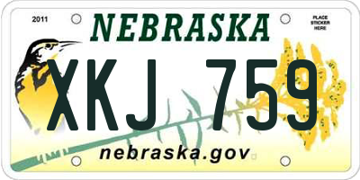 NE license plate XKJ759