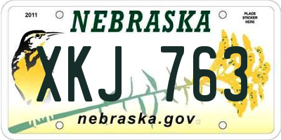 NE license plate XKJ763