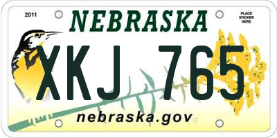 NE license plate XKJ765