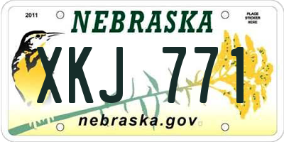 NE license plate XKJ771