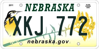 NE license plate XKJ772