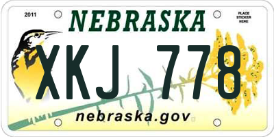 NE license plate XKJ778