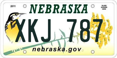 NE license plate XKJ787