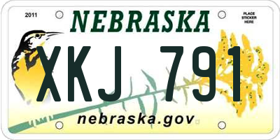NE license plate XKJ791