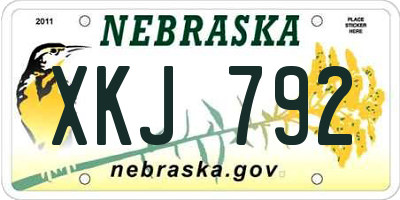 NE license plate XKJ792