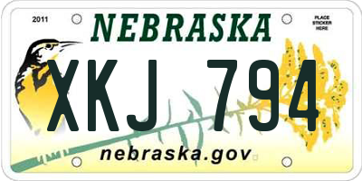 NE license plate XKJ794