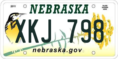 NE license plate XKJ798