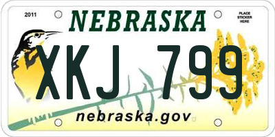 NE license plate XKJ799
