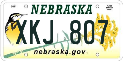 NE license plate XKJ807