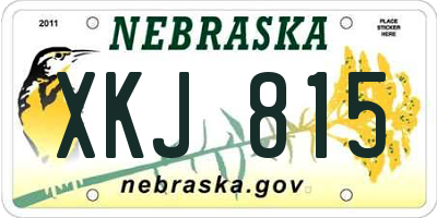 NE license plate XKJ815